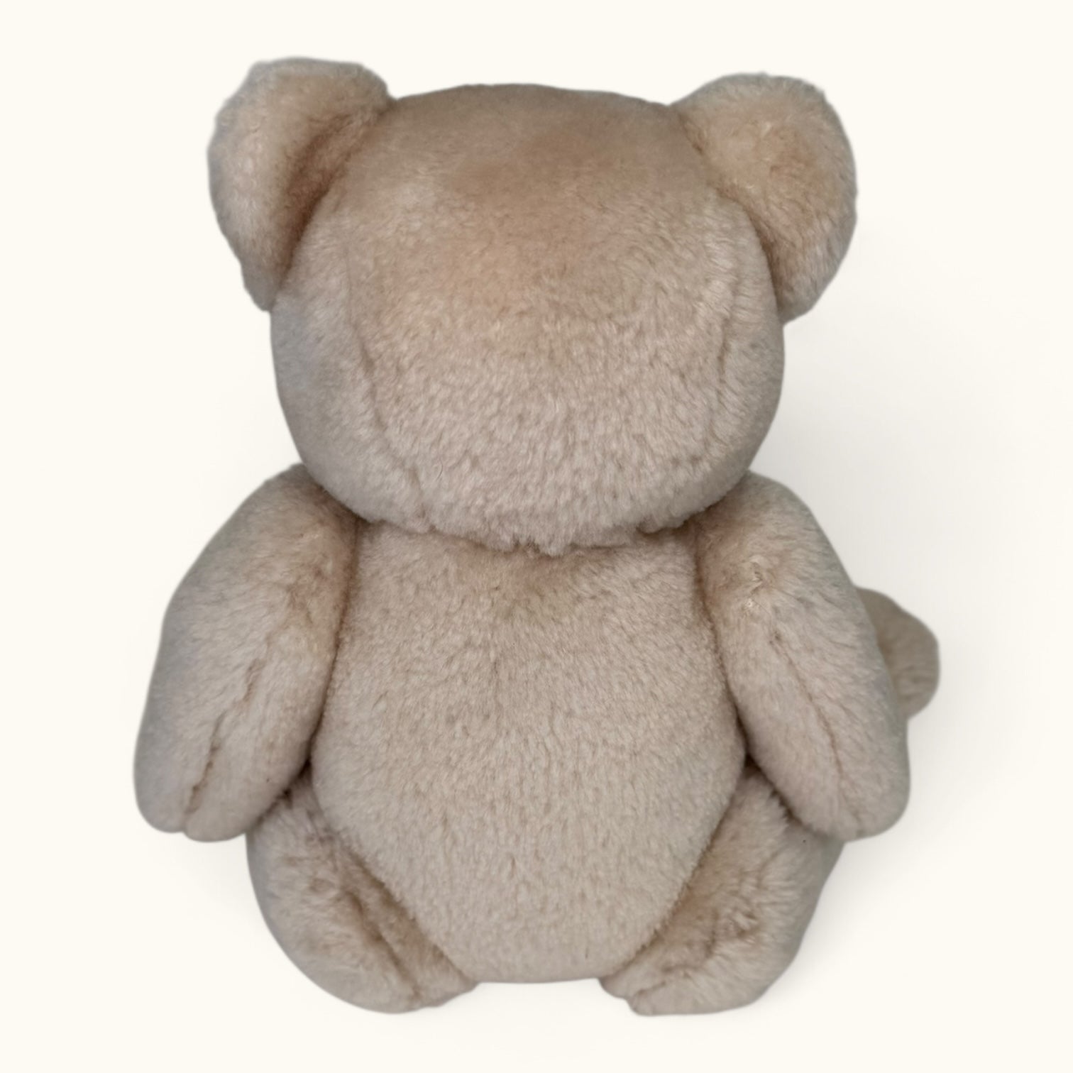 Beige teddy bear on a white background