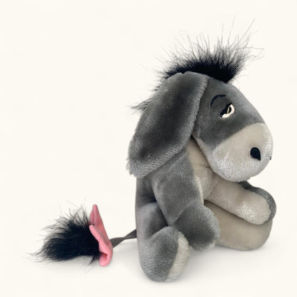 Plush donkey toy on a white background