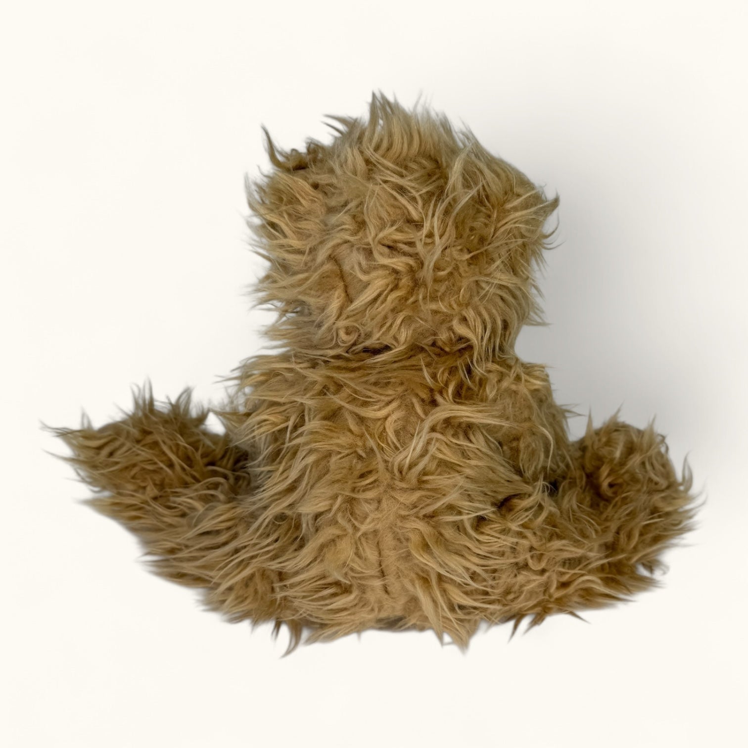 Brown teddy bear on a white background