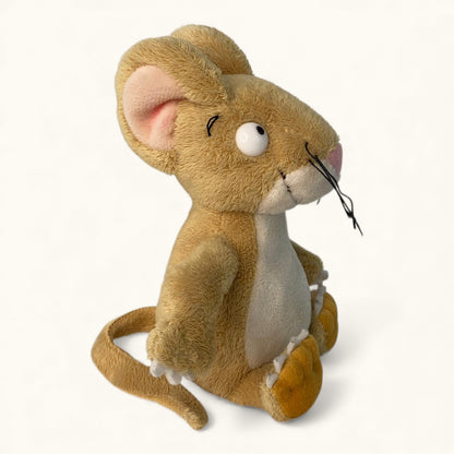 Plush toy mouse on a white background