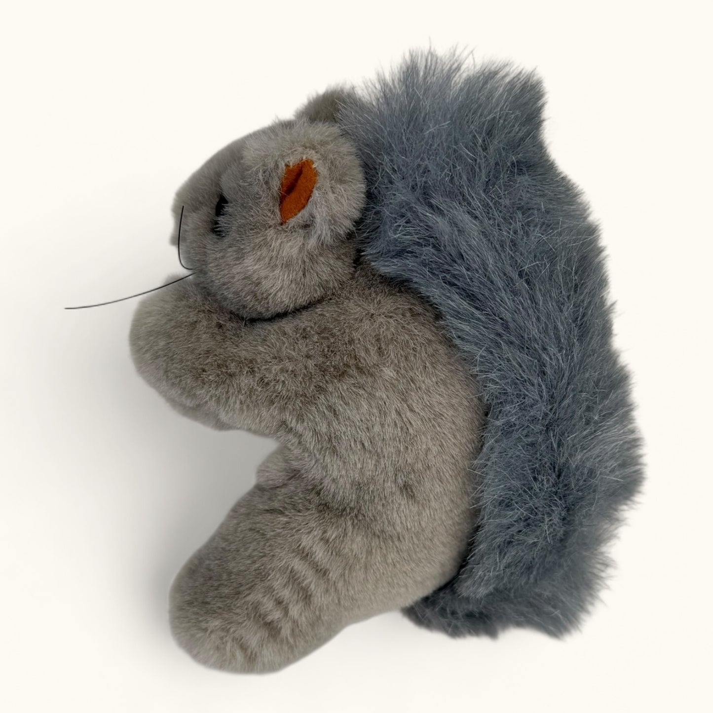 Plush toy squirrel on a white background