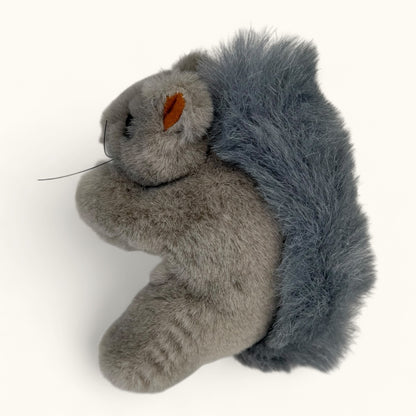 Plush toy squirrel on a white background